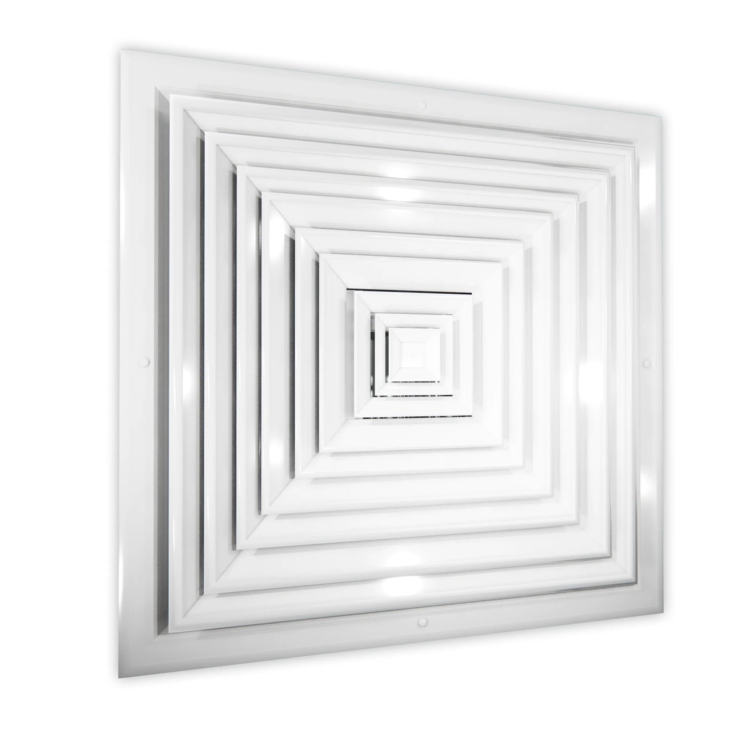 16x16 White Vent Cover | 4-Way Supply grillel, Aluminum Square Ceiling Diffuser - MAIER INTERNACIONAL