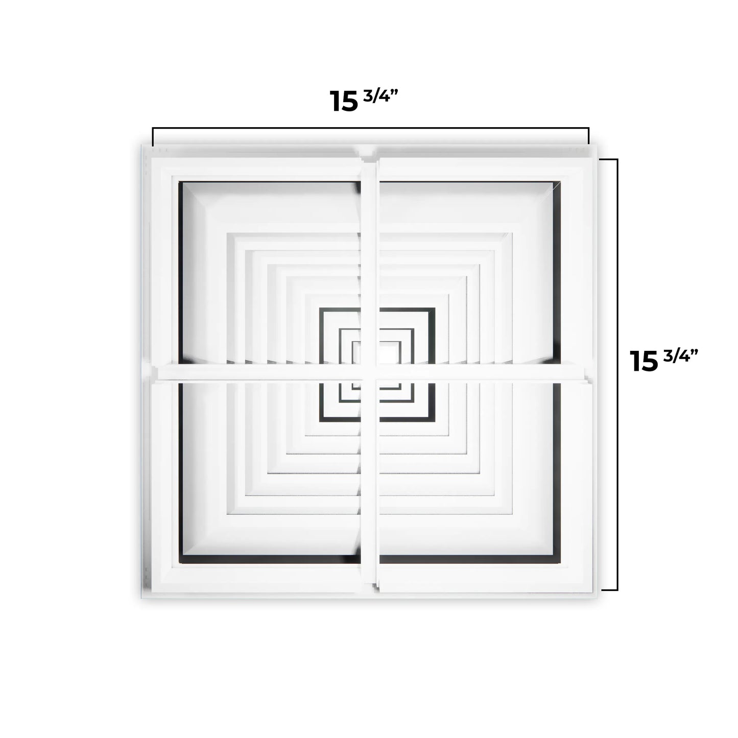 Cubierta de ventilación blanca de 16x16 | Rejilla de impulsión de 4 vías, Difusor de techo cuadrado de aluminio - MAIER INTERNACIONAL