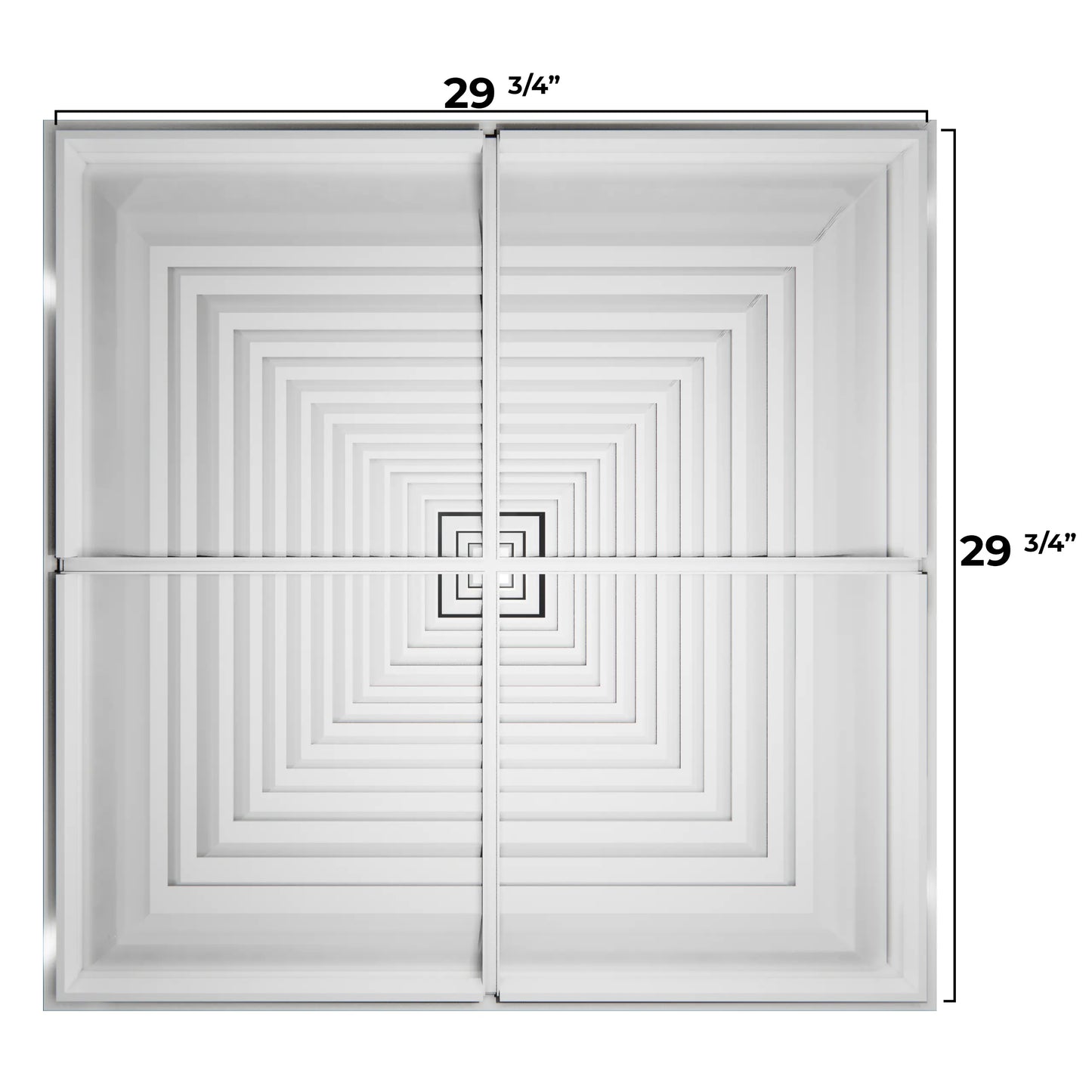 Cubierta de ventilación blanca de 30x30 | Rejilla de impulsión de 4 vías, Difusor de techo cuadrado de aluminio - MAIER INTERNACIONAL