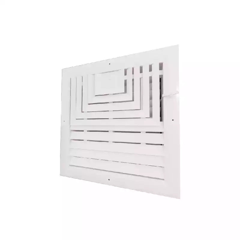 10x10 White Vent Cover | 3-Way Supply grillel, Aluminum Square Ceiling Diffuser - MAIER INTERNACIONAL