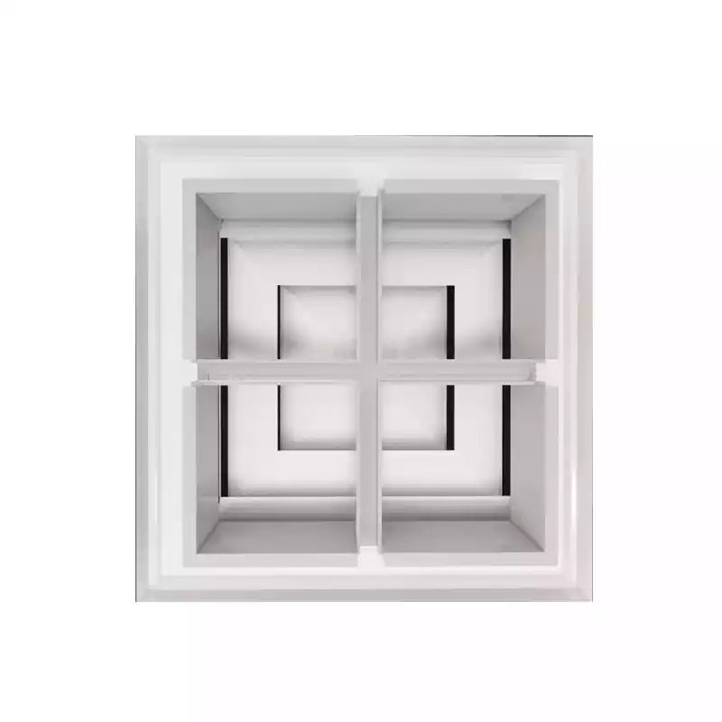 6x6 White Vent Cover | 4-Way Supply grillel, Aluminum Square Ceiling Diffuser - MAIER INTERNACIONAL